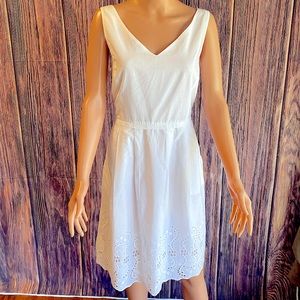 Daniel Cremieux size 12 NWT white eyelet summer dress flowy with pockets